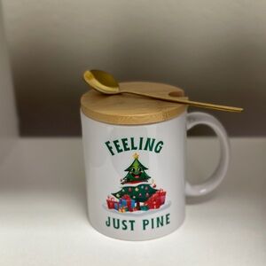 Feeling Just Pine Christmas Tree Mug with Bamboo Lid and Spoon